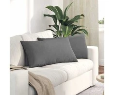 Sofa Pagalvės 2 pcs Tamsiai pilka 80 x 40 cm audinys