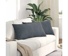 Sofa Pagalvės 2 pcs Tamsiai pilka 80 x 40 cm Kordūrinis audinys
