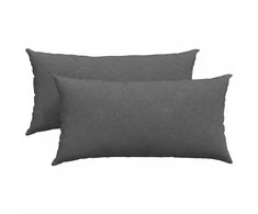 Sofa Pagalvės 2 pcs Tamsiai pilka 80 x 40 cm Kordūrinis audinys