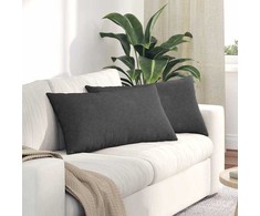 Sofa Pagalvės 2 pcs Tamsiai pilka 80 x 40 cm Kordūrinis audinys