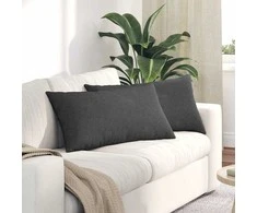 Sofa Pagalvės 2 pcs Tamsiai pilka 80 x 40 cm Kordūrinis audinys