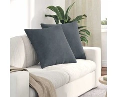 Sofa Pagalvės 2 pcs Tamsiai pilka 80 x 80 cm Kordūrinis audinys