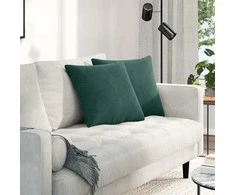 Sofa Pagalvės 2 pcs Tamsiai žalia 45 x 45 cm Kordūrinis audinys