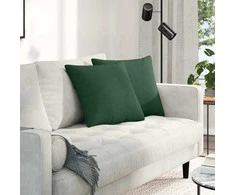Sofa Pagalvės 2 pcs Tamsiai žalia 45 x 45 cm Kordūrinis audinys