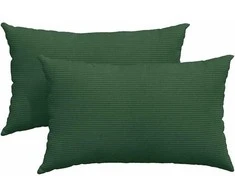 Sofa Pagalvės 2 pcs Tamsiai žalia 50 x 30 cm Kordūrinis audinys