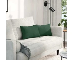Sofa Pagalvės 2 pcs Tamsiai žalia 50 x 30 cm Kordūrinis audinys
