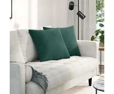 Sofa Pagalvės 2 pcs Tamsiai žalia 50 x 50 cm Kordūrinis audinys