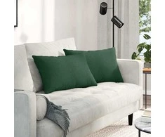 Sofa Pagalvės 2 pcs Tamsiai žalia 60 x 40 cm Kordūrinis audinys