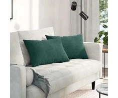 Sofa Pagalvės 2 pcs Tamsiai žalia 60 x 40 cm Kordūrinis audinys