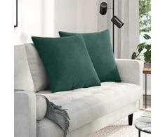 Sofa Pagalvės 2 pcs Tamsiai žalia 60 x 60 cm Kordūrinis audinys