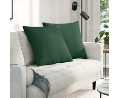 Sofa Pagalvės 2 pcs Tamsiai žalia 80 x 80 cm Kordūrinis audinys