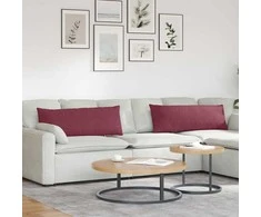 Sofa Pagalvės 2 pcs Vyno raudona 120 x 40 cm audinys