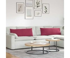 Sofa Pagalvės 2 pcs Vyno raudona 120 x 40 cm Kordūrinis audinys