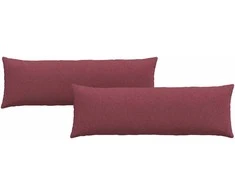 Sofa Pagalvės 2 pcs Vyno raudona 120 x 40 cm audinys