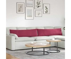 Sofa Pagalvės 2 pcs Vyno raudona 145 x 40 cm Kordūrinis audinys