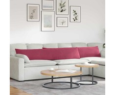 Sofa Pagalvės 2 pcs Vyno raudona 200 x 40 cm Kordūrinis audinys