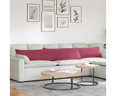 Sofa Pagalvės 2 pcs Vyno raudona 200 x 40 cm Kordūrinis audinys