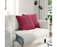 Sofa Pagalvės 2 pcs Vyno raudona 45 x 45 cm Kordūrinis audinys