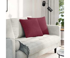 Sofa Pagalvės 2 pcs Vyno raudona 45 x 45 cm audinys
