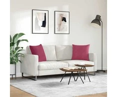 Sofa Pagalvės 2 pcs Vyno raudona 50 x 50 cm Kordūrinis audinys
