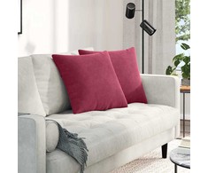 Sofa Pagalvės 2 pcs Vyno raudona 50 x 50 cm Kordūrinis audinys