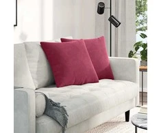 Sofa Pagalvės 2 pcs Vyno raudona 50 x 50 cm Kordūrinis audinys