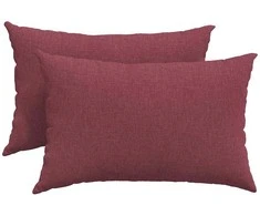 Sofa Pagalvės 2 pcs Vyno raudona 60 x 40 cm audinys