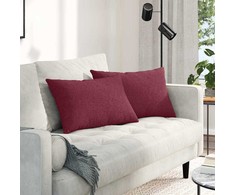 Sofa Pagalvės 2 pcs Vyno raudona 60 x 40 cm audinys