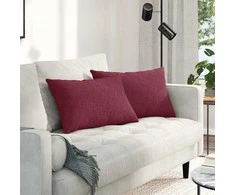 Sofa Pagalvės 2 pcs Vyno raudona 60 x 40 cm audinys