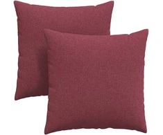 Sofa Pagalvės 2 pcs Vyno raudona 60 x 60 cm audinys