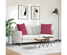Sofa Pagalvės 2 pcs Vyno raudona 60 x 60 cm Kordūrinis audinys