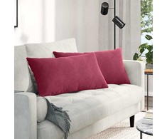Sofa Pagalvės 2 pcs Vyno raudona 80 x 40 cm Kordūrinis audinys