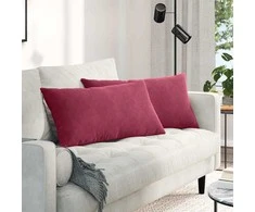 Sofa Pagalvės 2 pcs Vyno raudona 80 x 40 cm Kordūrinis audinys