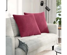 Sofa Pagalvės 2 pcs Vyno raudona 80 x 80 cm Kordūrinis audinys