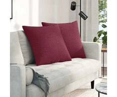 Sofa Pagalvės 2 pcs Vyno raudona 80 x 80 cm audinys