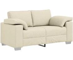 Dvitaškė sofa Smėlio 160 cm Lino mišinio audinys