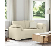 Dvitaškė sofa Smėlio 160 cm Lino mišinio audinys