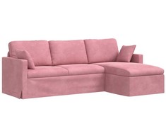 Sofa Rožinė 228 x 134 x 80 cm Aksomas