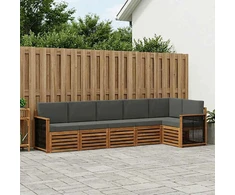 Sofa Lauko sofos komplektas 5 vnt. Natūralus ir antracitas