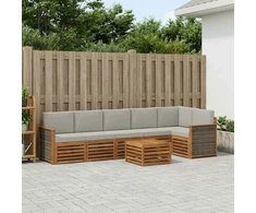 Sofa Lauko sofos komplektas 6 vnt. Natūrali ir šviesiai pilka