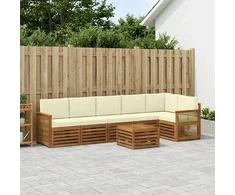 Sofa Lauko sofos komplektas 6 vnt. Natūralus ir grietinėlė
