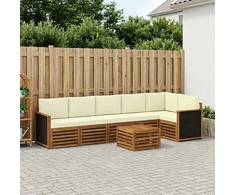 Sofa Lauko sofos komplektas 6 vnt. Natūralus ir grietinėlė
