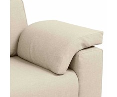 3-Vietis Sofa Smėlio 220 cm Lino mišinio audinys