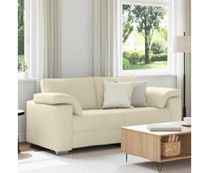 Dvitaškė sofa Smėlio 180 cm Lino mišinio audinys