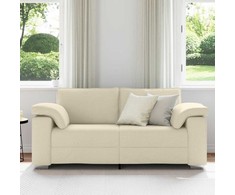 Dvitaškė sofa Smėlio 180 cm Lino mišinio audinys