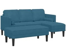 Sofa Sofos komplektas su pagalve 2 pcs Mėlyna Poliesteris