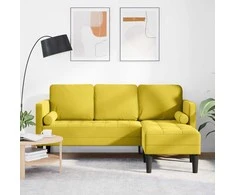 Sofa Sofos komplektas su pagalve Geltona Poliesteris