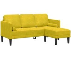 Sofa Sofos komplektas su pagalve Geltona Poliesteris