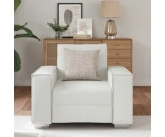 Sofa Kėdė Baltas 100 cm Dirbtinė oda