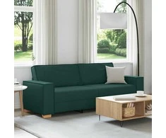 3-Vietis Sofa Tamsiai žalia 220 cm audinys